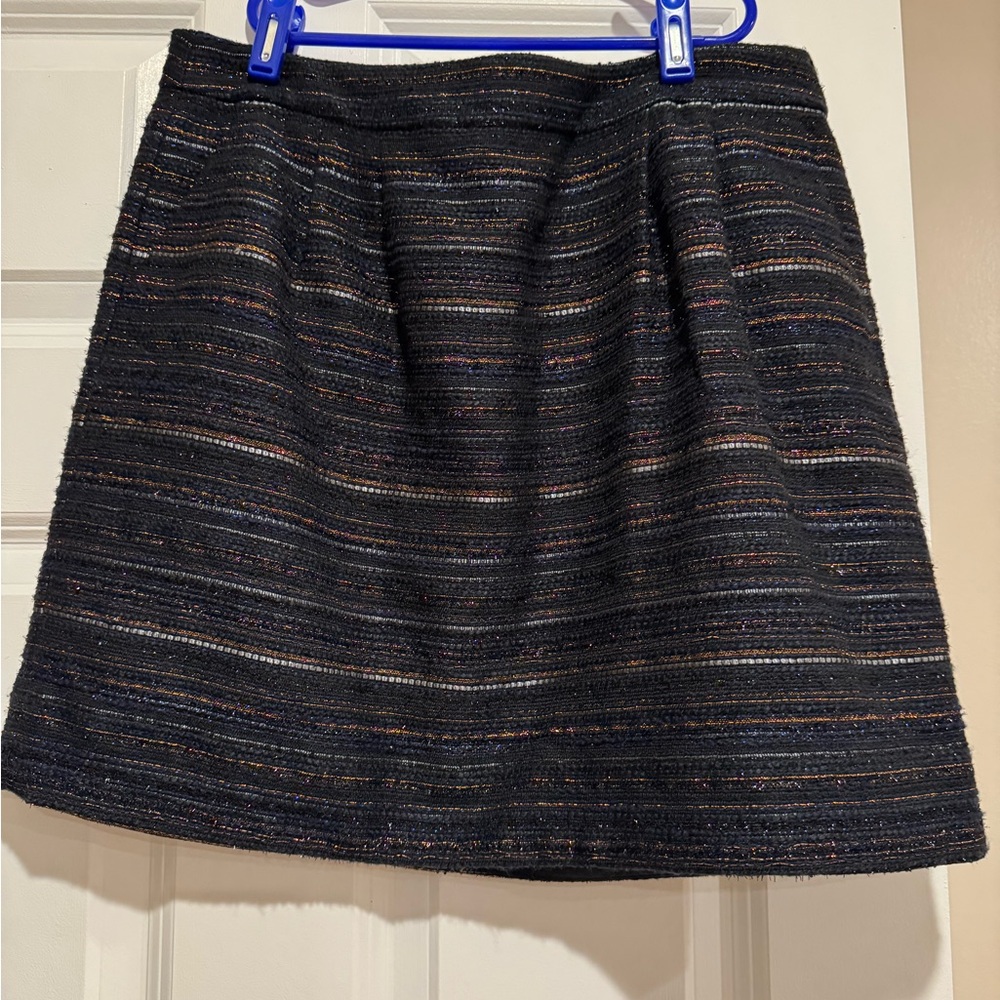 J. Crew Elegant Black Tweed Skirt